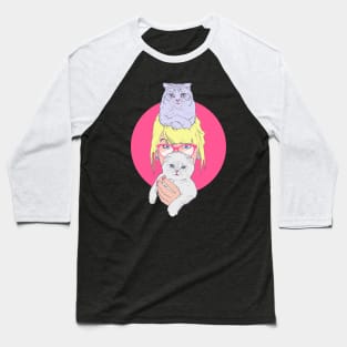 Her Cats / Kittens / Singer / Girl with Cats Baseball T-Shirt